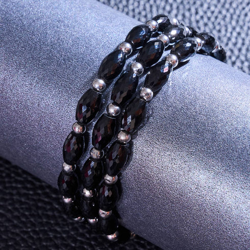 Dragonglass | Black x Silver Crystal Wrap
